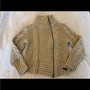 VTG Y2K Abercrombie & Fitch Beige Cable Knit Turtleneck Sweater